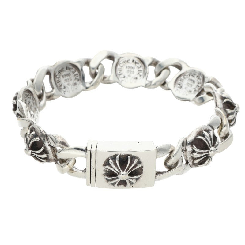 Chrome Hearts Small Cross Link Silver Bracelet Size 7LINK