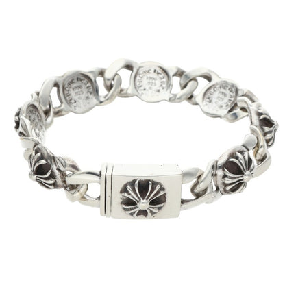 Chrome Hearts Small Cross Link Silver Bracelet Size 7LINK