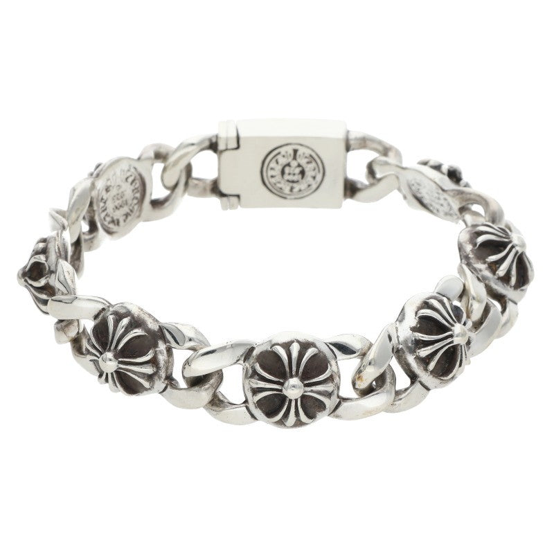 Chrome Hearts Small Cross Link Silver Bracelet Size 7LINK