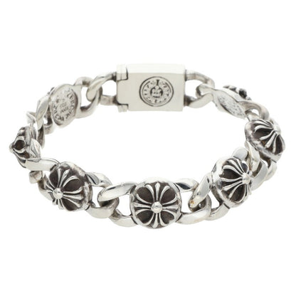 Chrome Hearts Small Cross Link Silver Bracelet Size 7LINK