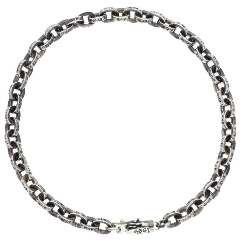 Chrome Hearts PAPER CHAIN Silver Bracelet Size 8 Inch