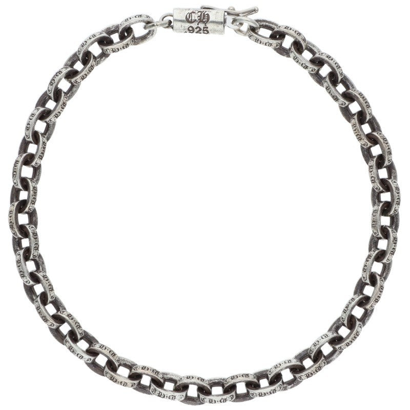 Chrome Hearts PAPER CHAIN Silver Bracelet Size 7 Inch