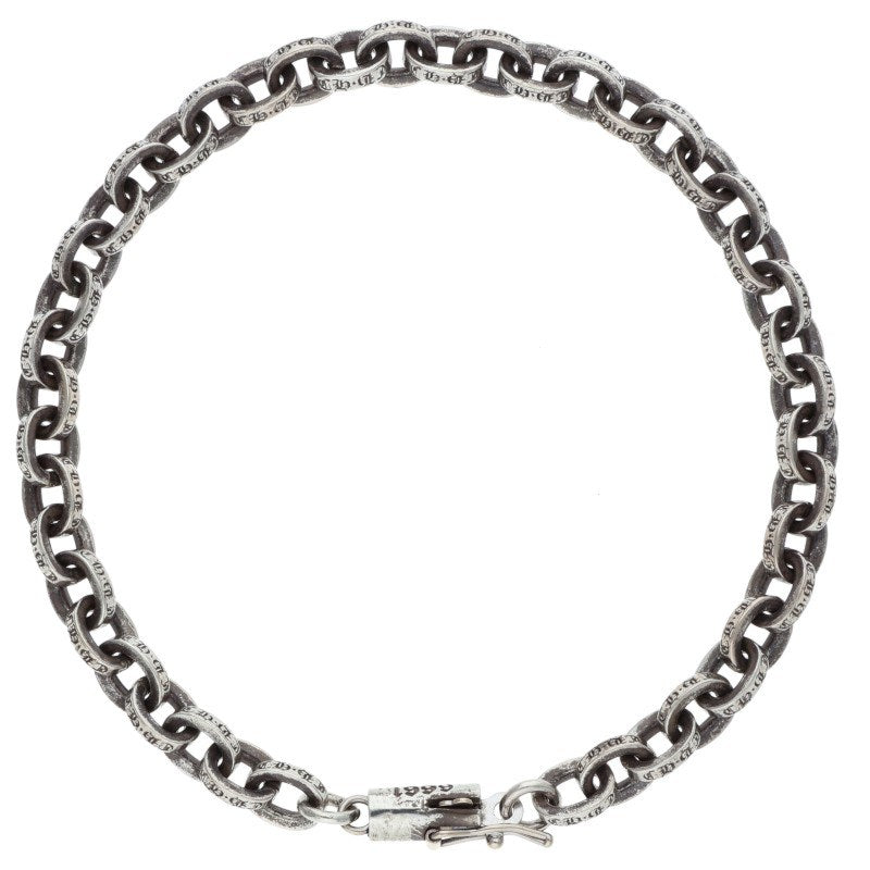 Chrome Hearts PAPER CHAIN Silver Bracelet Size 7 Inch