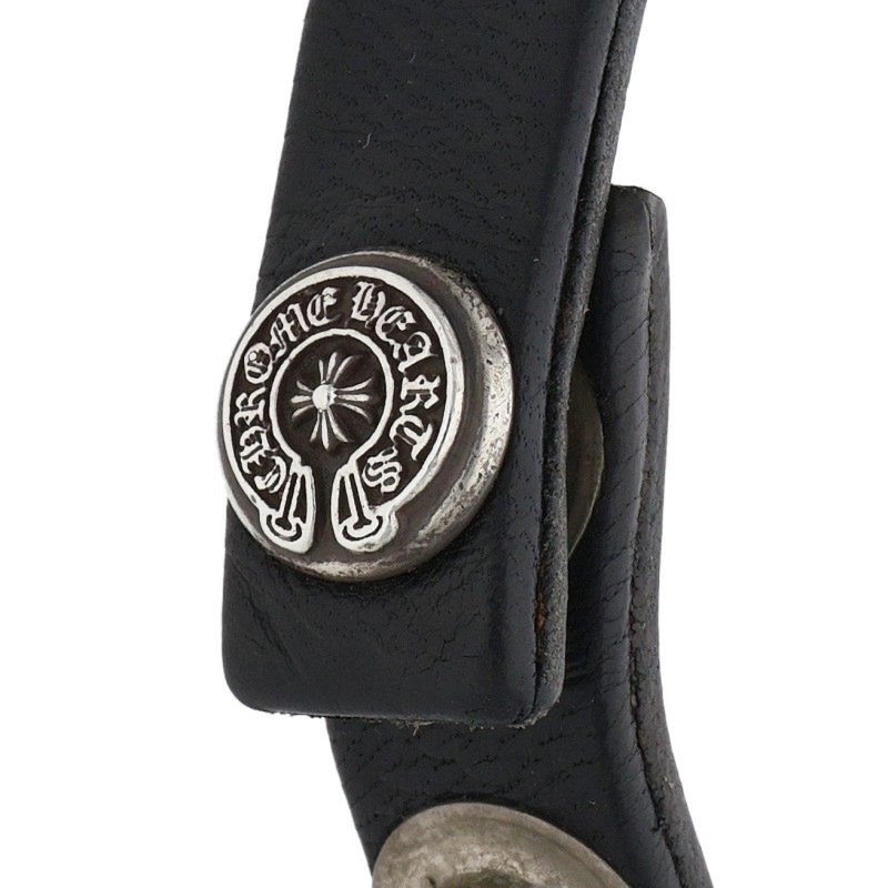 Chrome Hearts ZERO STUD SNGL ROW Bracelet Black/Silver