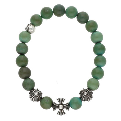 Chrome Hearts 8mm Turquoise Bead Bracelet Green/Silver