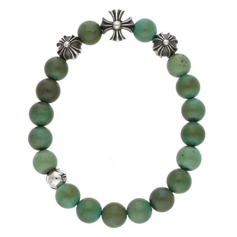 Chrome Hearts 8mm Turquoise Bead Bracelet Green/Silver