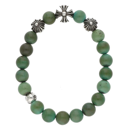 Chrome Hearts 8mm Turquoise Bead Bracelet Green/Silver