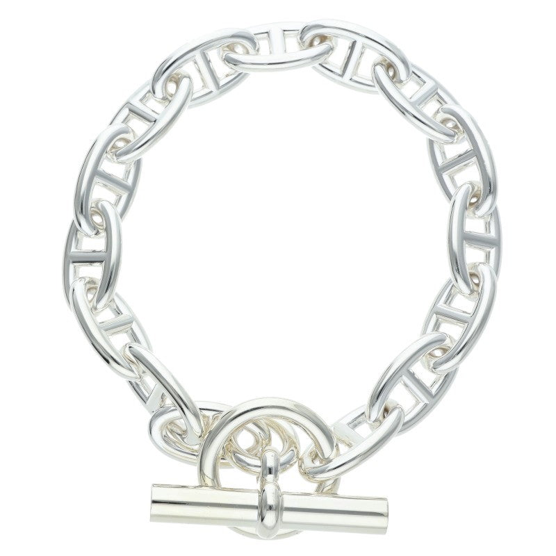 HERMES Chaine d'Ancre GM Silver Bracelet Size 15LINK