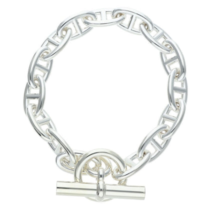 HERMES Chaine d'Ancre GM Silver Bracelet Size 15LINK
