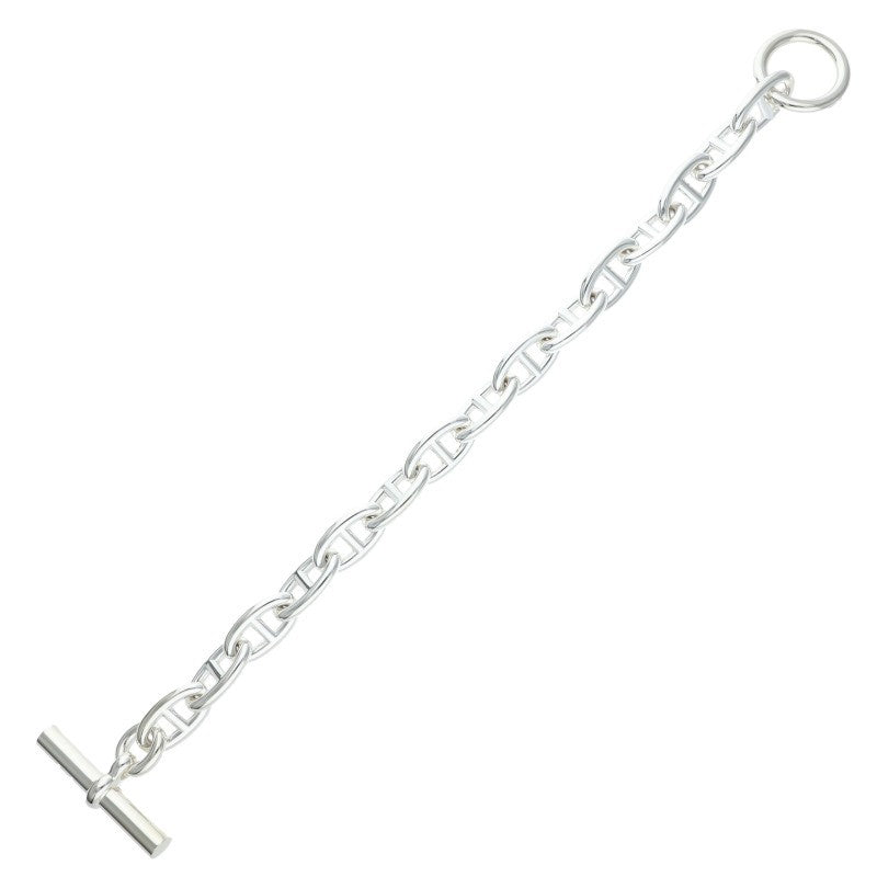 HERMES Chaine d'Ancre GM Silver Bracelet Size 15LINK