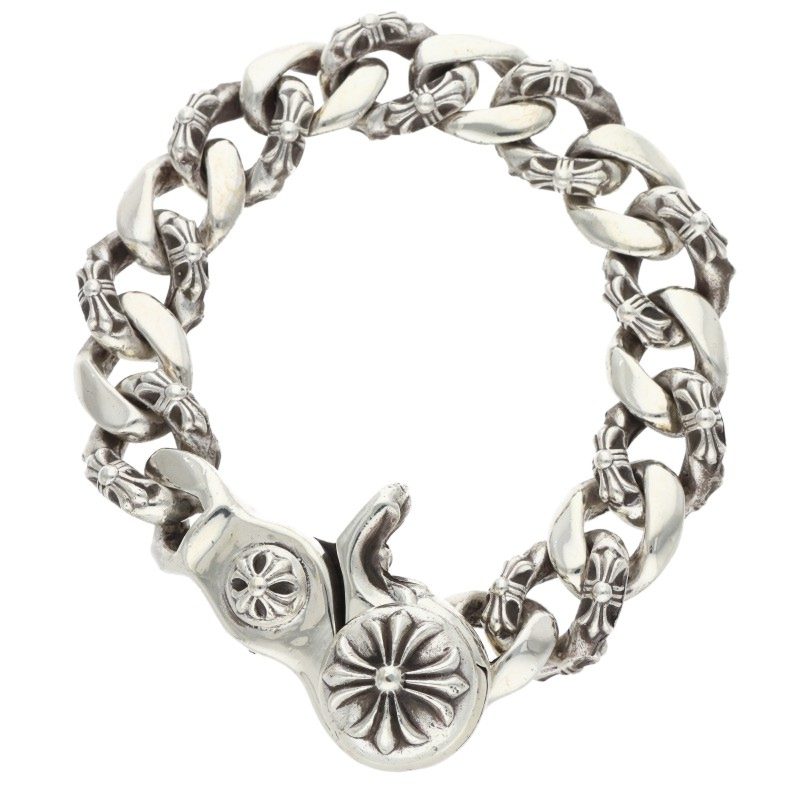 Chrome Hearts FNCY CHN LNK Silver Bracelet Size 15LINK