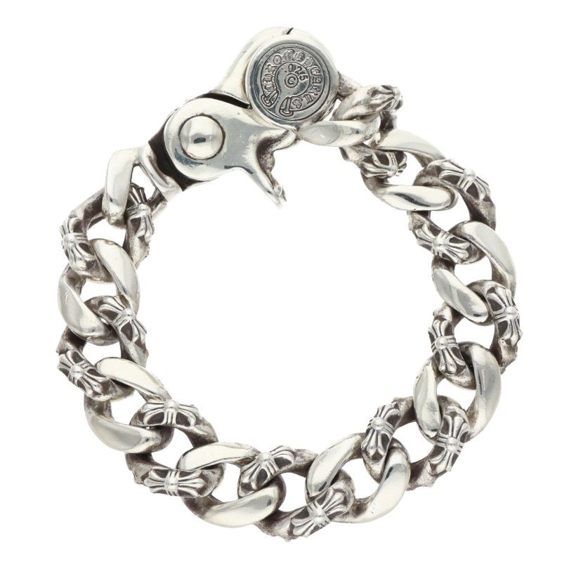 Chrome Hearts FNCY CHN LNK Silver Bracelet Size 15LINK