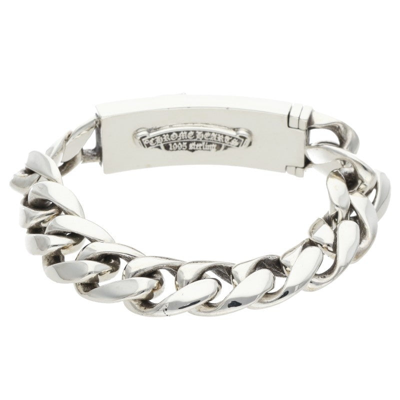 Chrome Hearts Dagger Heart ID Silver Bracelet Size 12LINK