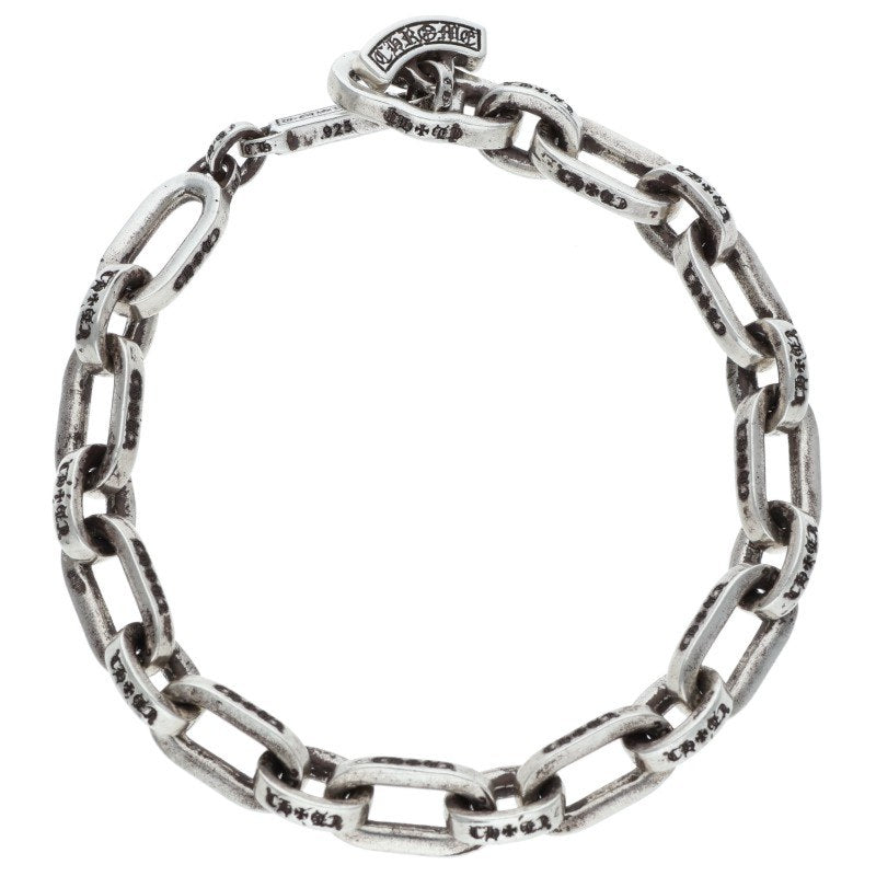 Chrome Hearts PAPER E CHAIN Silver Bracelet Size 8 Inch
