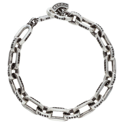 Chrome Hearts PAPER E CHAIN Silver Bracelet Size 8 Inch