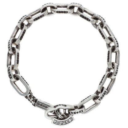 Chrome Hearts PAPER E CHAIN Silver Bracelet Size 8 Inch
