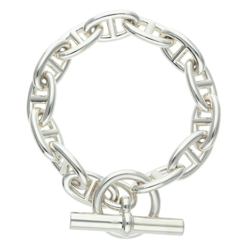 HERMES Chaine d'Ancre GM Silver Bracelet Size 13LINK