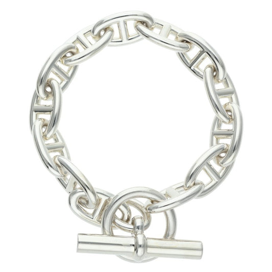 HERMES Chaine d'Ancre GM Silver Bracelet Size 13LINK