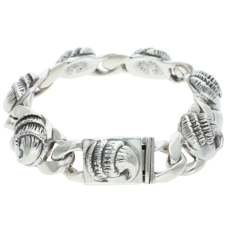 Chrome Hearts Crow Link Old Silver Bracelet Size 6LINK