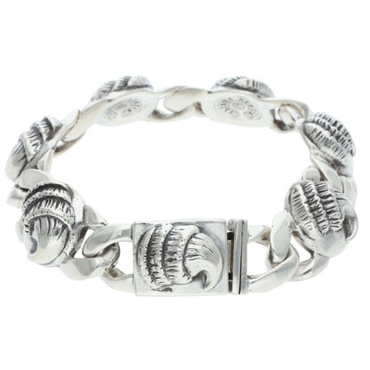 Chrome Hearts Crow Link Old Silver Bracelet Size 6LINK