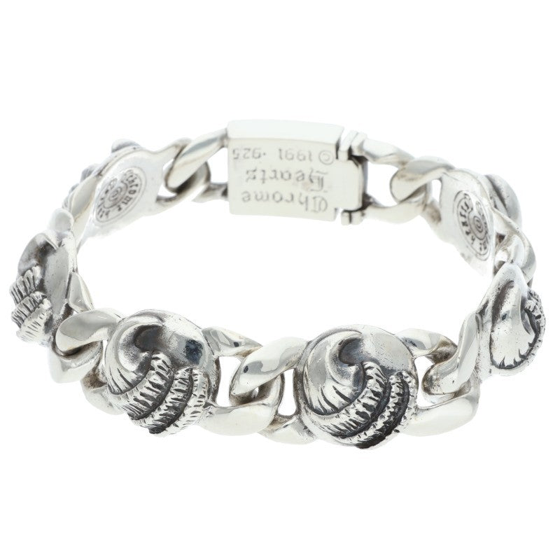 Chrome Hearts Crow Link Old Silver Bracelet Size 6LINK