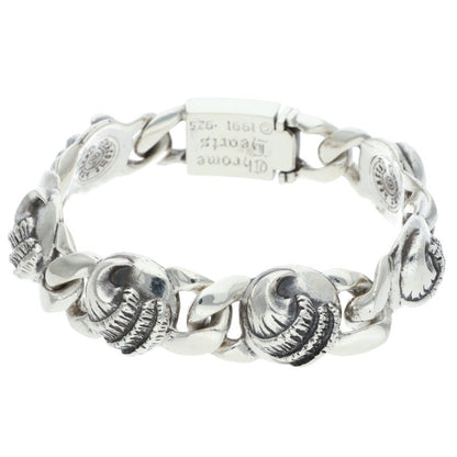 Chrome Hearts Crow Link Old Silver Bracelet Size 6LINK