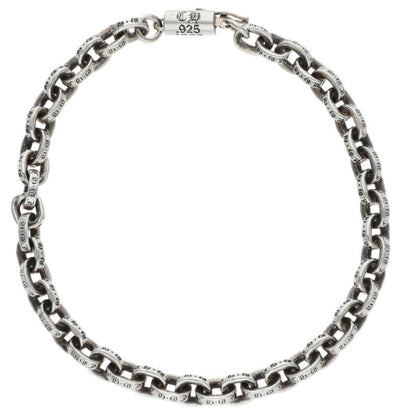 Chrome Hearts Paper Chain Bracelet Silver Size 7 Inch
