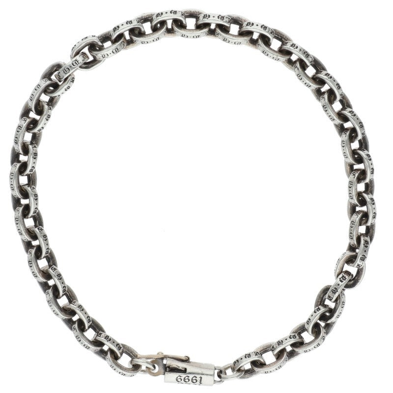 Chrome Hearts Paper Chain Bracelet Silver Size 7 Inch