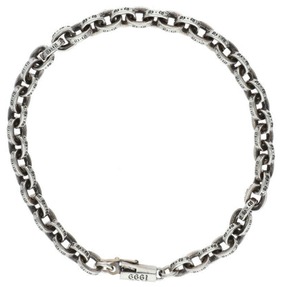 Chrome Hearts Paper Chain Bracelet Silver Size 7 Inch
