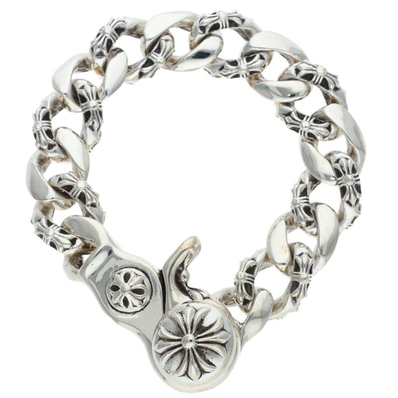 Chrome Hearts FNCY CHN LNK Silver Bracelet Size 13LINK