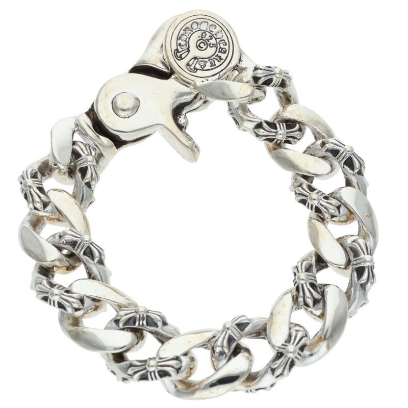 Chrome Hearts FNCY CHN LNK Silver Bracelet Size 13LINK