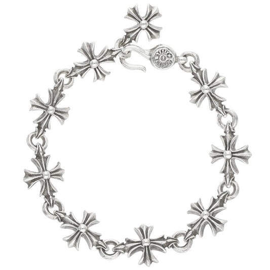 Chrome Hearts Cutout CH Plus Silver Bracelet Size 9LINK
