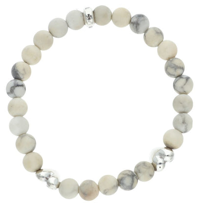 Chrome Hearts 6mm Heart Bead Bracelet White Silver