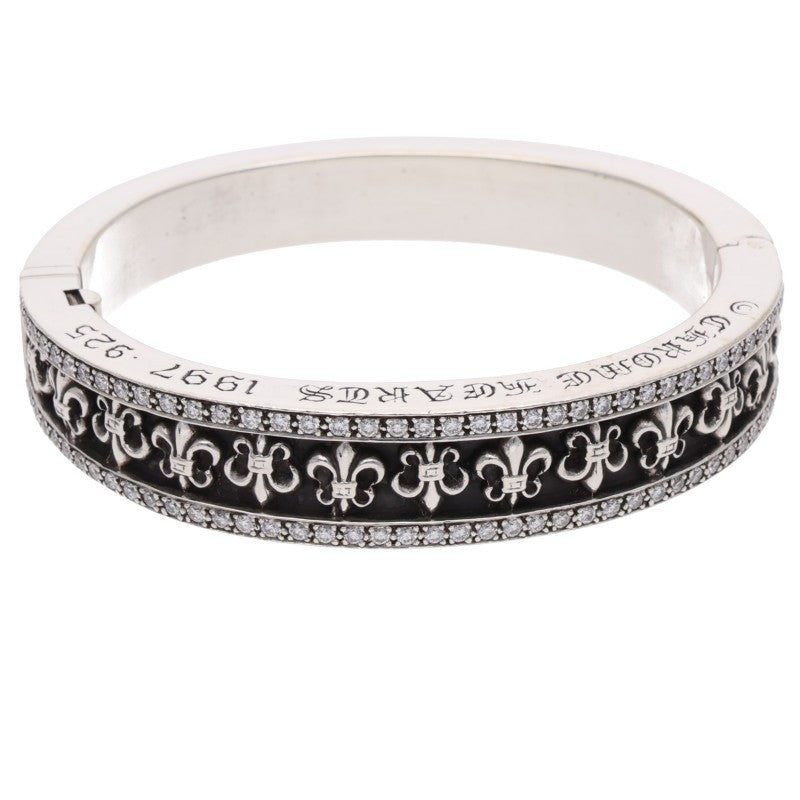 Chrome Hearts Narrow V BS Fleur Pave Diamond Bracelet