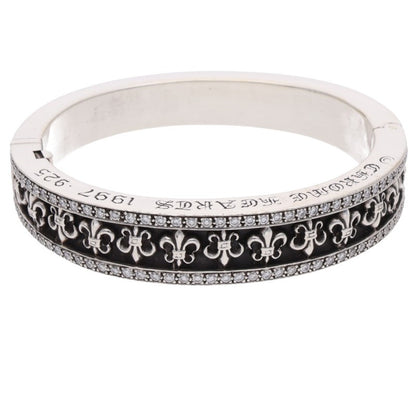 Chrome Hearts Narrow V BS Fleur Pave Diamond Bracelet