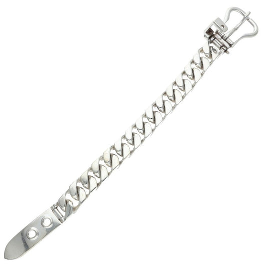 HERMES Boucleselier Silver Chain Bracelet Size GM