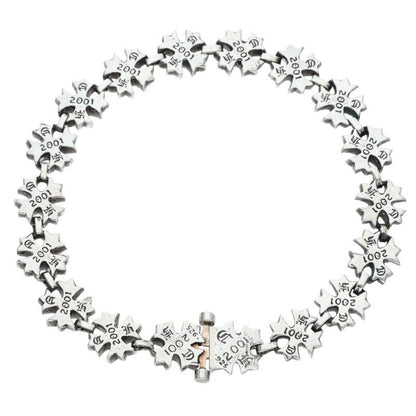 Chrome Hearts Tiny Plus Pave Silver Bracelet Size 18LINK