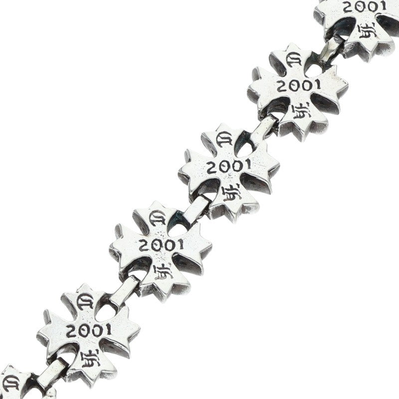 Chrome Hearts Tiny Plus Pave Silver Bracelet Size 18LINK
