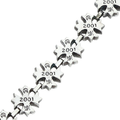 Chrome Hearts Tiny Plus Pave Silver Bracelet Size 18LINK