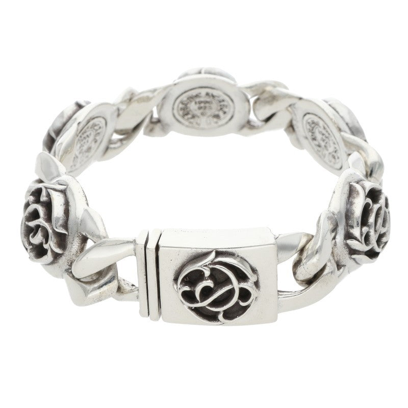 Chrome Hearts FLRL LINK Floral Silver Bracelet Size 5LINK