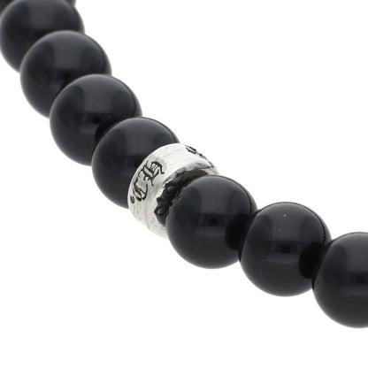 Chrome Hearts 6mm Bead Heart Stack Tourmaline Bracelet Black