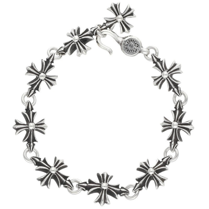 Chrome Hearts CO CH PLUS Cut Out Silver Bracelet Size 9LINK