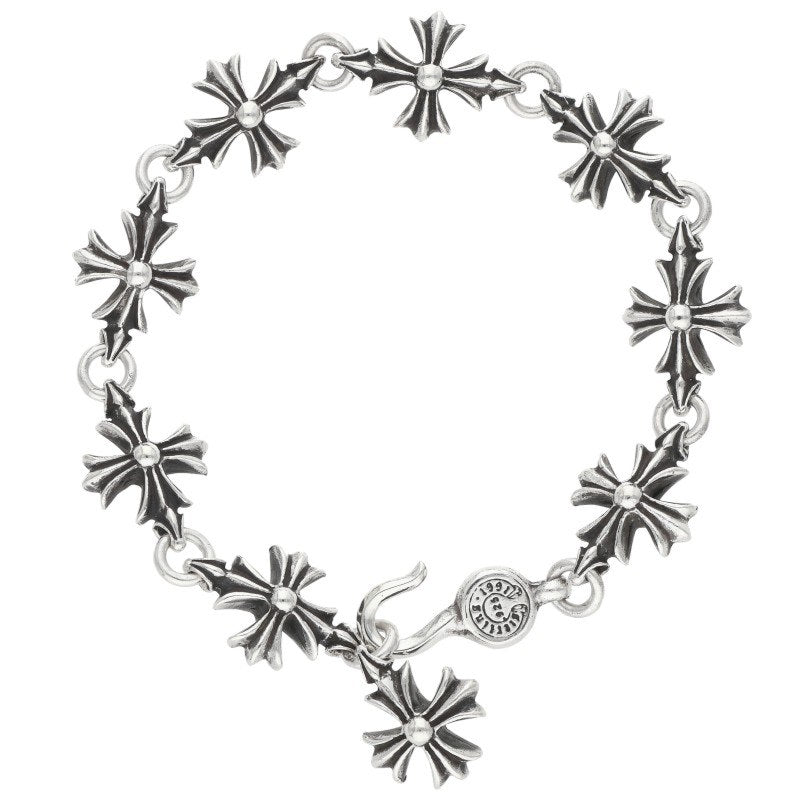 Chrome Hearts CO CH PLUS Cut Out Silver Bracelet Size 9LINK
