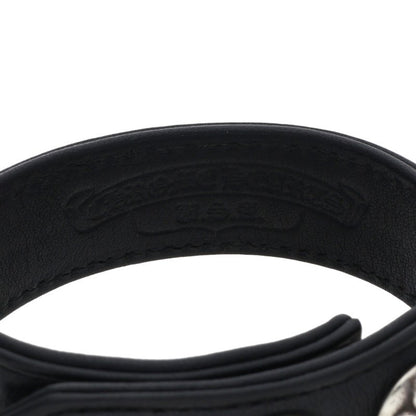 Chrome Hearts 3BTN 2SNP BS Fleur Leather Bracelet