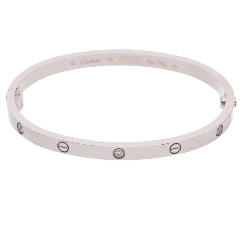 Cartier LOVE BRACELET SM K18WG 6P Diamond Bracelet Size 15