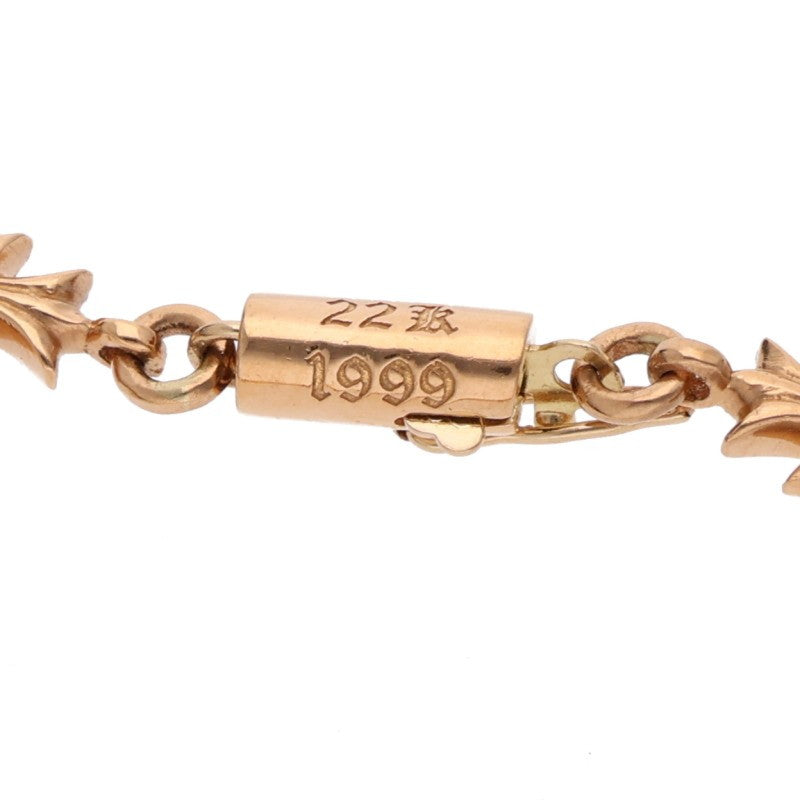 Chrome Hearts Tiny ECH Plus 22K Gold Bracelet Size 11LINK