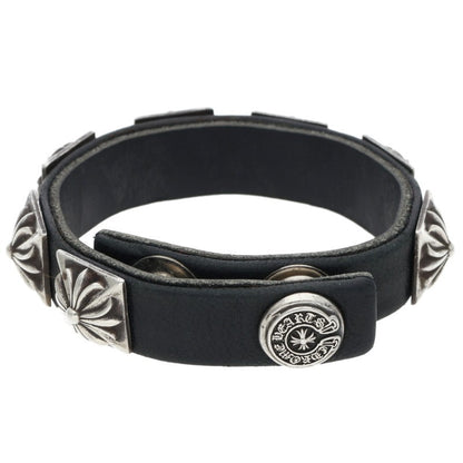 Chrome Hearts Spaced Zero Pyramid Leather Bracelet