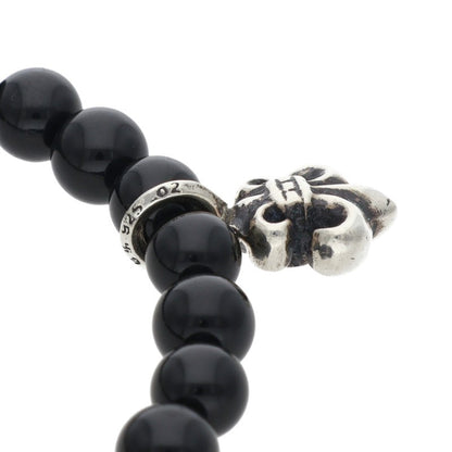 Chrome Hearts 6mm Bead Stack BS Fleur Silver Bracelet