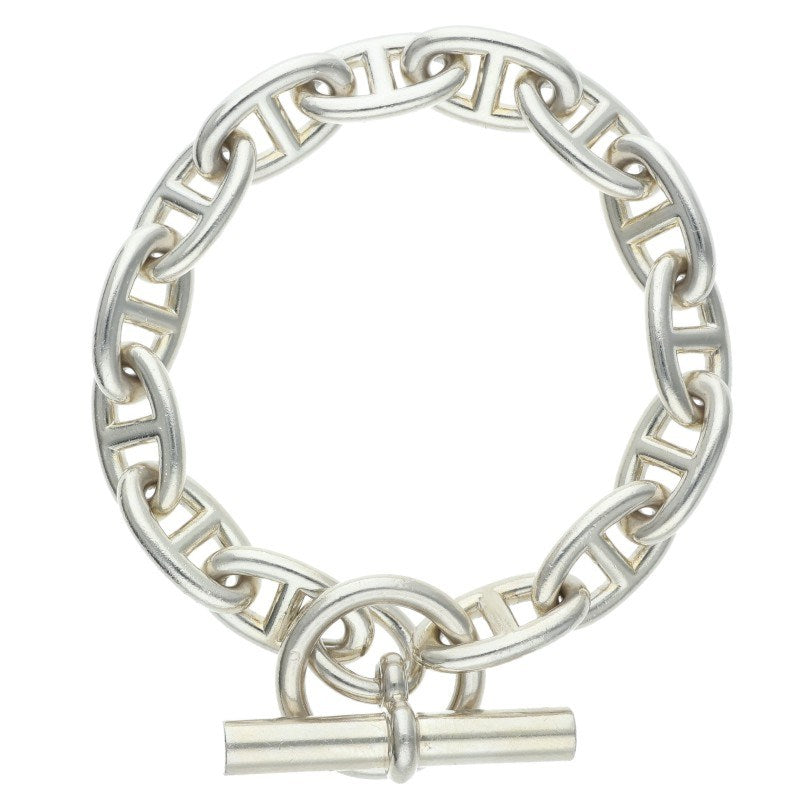 HERMES Chaine d'Ancre GM Silver Bracelet Size 14LINK