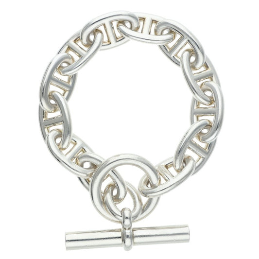 HERMES Chaine d'Ancre TGM Silver Bracelet Size 12LINK